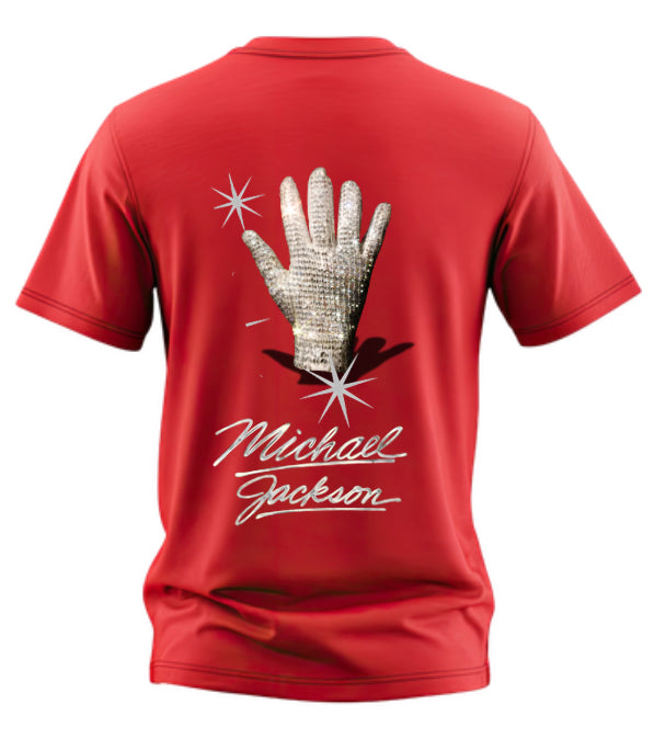 Custom Order – Michael Jackson Glitter Glove Tee (Red)