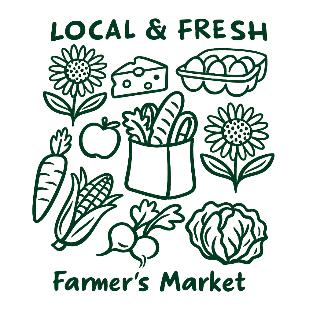 🛍️ Farmer’s Market – 13.5” DTF Transfer (Ready to Press)
