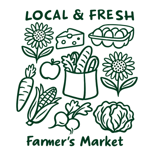 🛍️ Farmer’s Market – 13.5” DTF Transfer (Ready to Press)