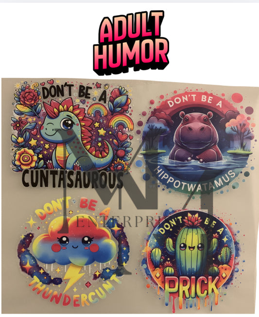 Adult Humor DTF Gangsheet – 4 Full‑Size Designs | Ready to Press | Ships Fast from Kentucky
