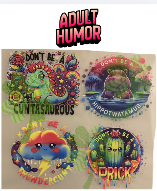 Adult Humor DTF Gangsheet – 4 Full‑Size Designs | Ready to Press | Ships Fast from Kentucky